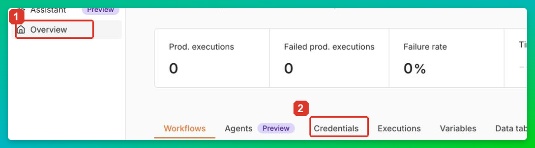Во вкладке Credentials можно управлять подключениями к сервисам